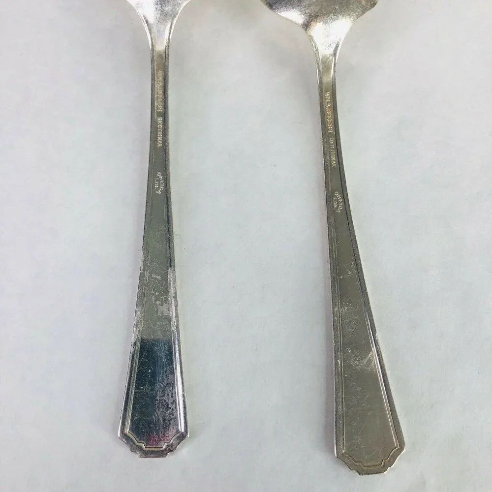 2 Tablespoon Serving Spoon Wm A Rogers Oneida Sectional Lido Pattern Silverplate